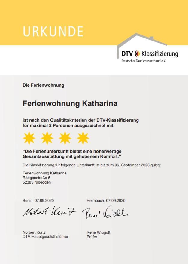 Ferienwohnung Katharina 4 Sterne Laut Dtv Wallbox 11Kw Nideggen Dış mekan fotoğraf